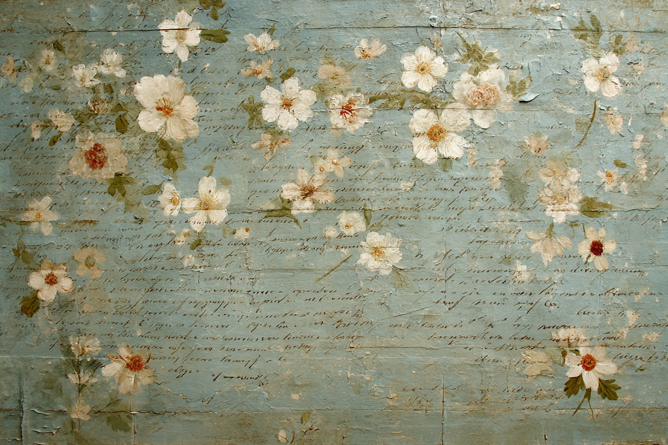 Vintage Und Shabby Florale Textur Mit Handgeschriebenem Text Vintage Hintergrund | Vintage Shabby | Einrichtungsstile