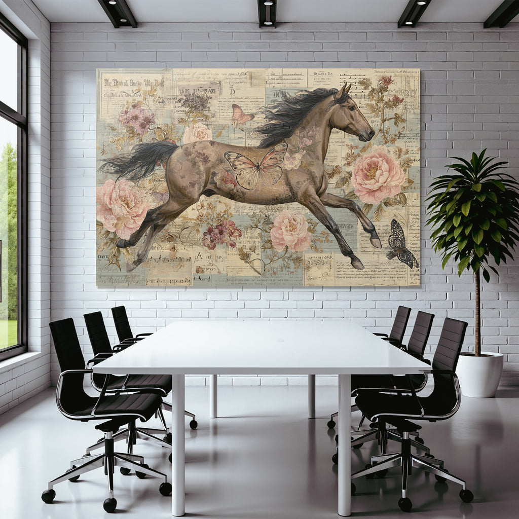 Vintage Und Shabby Pferd Flora Dekorativ