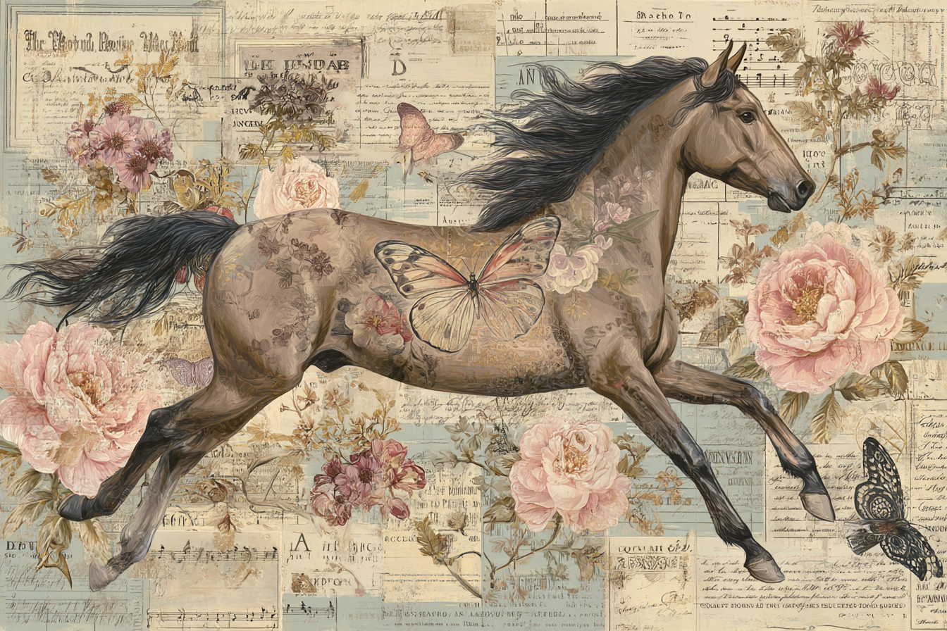 Vintage Und Shabby Pferd Flora Dekorativ | Vintage Shabby | Einrichtungsstile