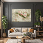 Vintage Und Shabby Pink Weisse Rosen Hand Geschriben Text Vintage