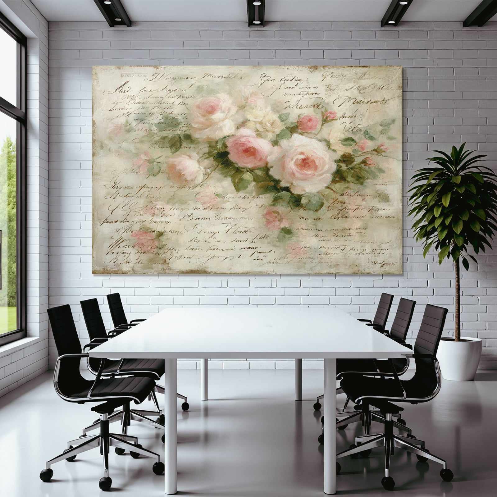 Vintage and shabby pink white roses hand written text vintage