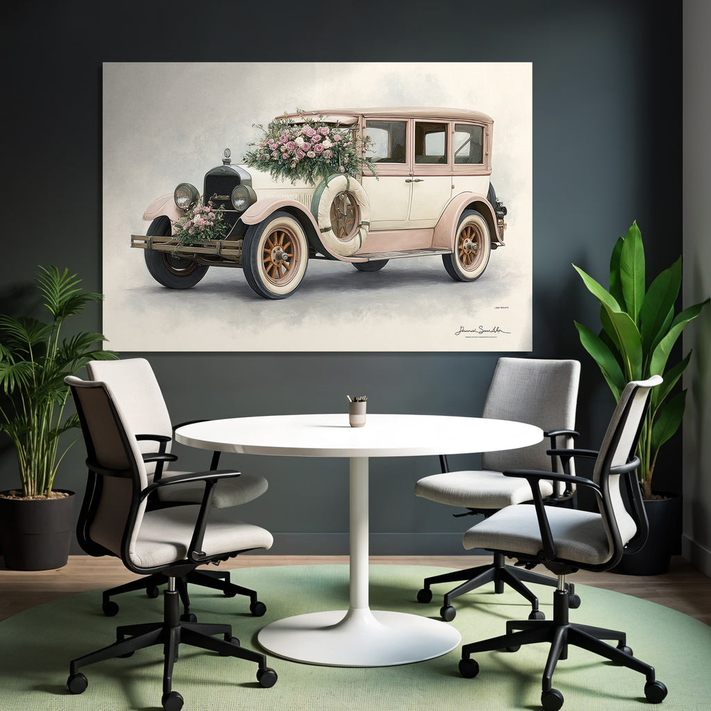 Vintage Und Shabby Vintage Auto Mit Blumen Hochzeitsstil