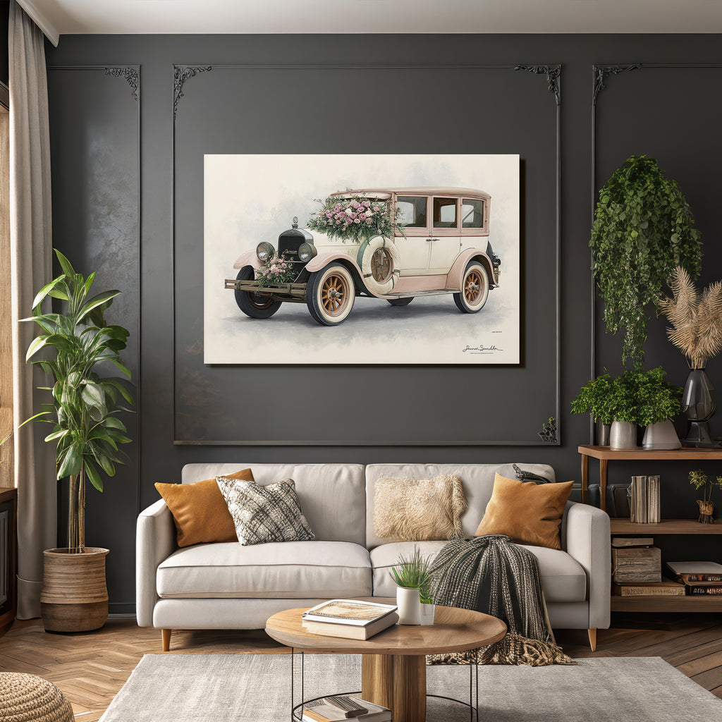 Vintage Und Shabby Vintage Auto Mit Blumen Hochzeitsstil