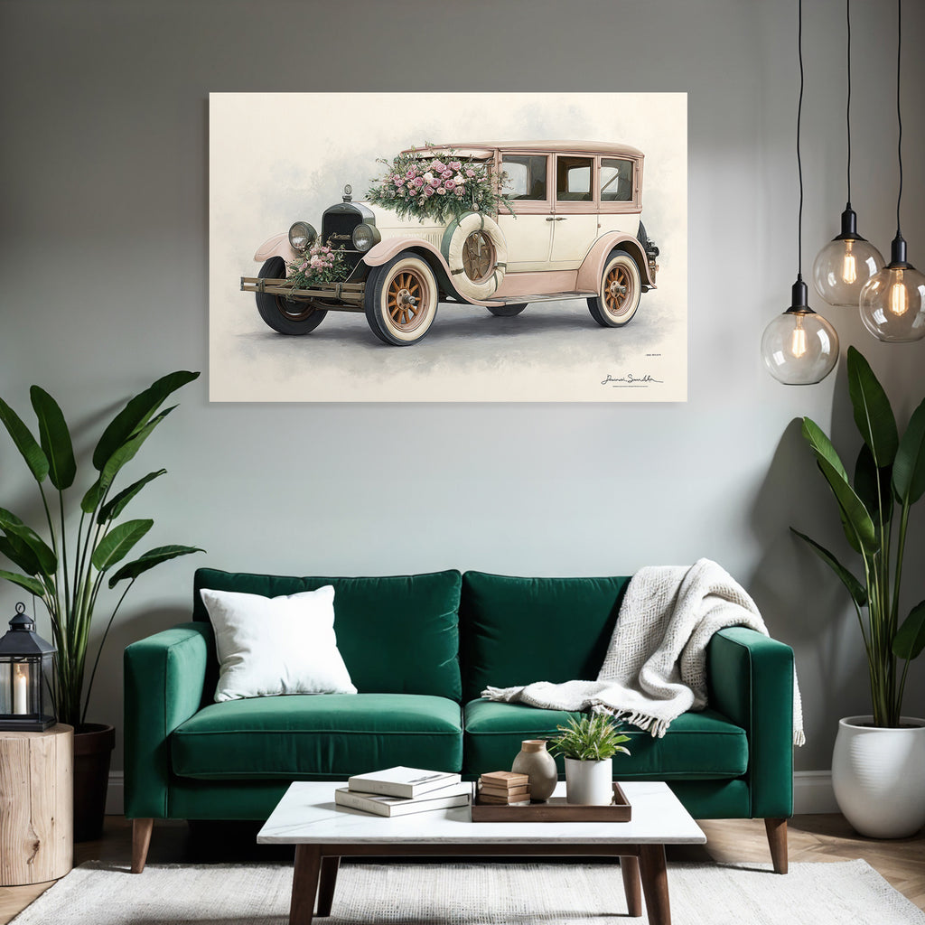 Vintage Und Shabby Vintage Auto Mit Blumen Hochzeitsstil