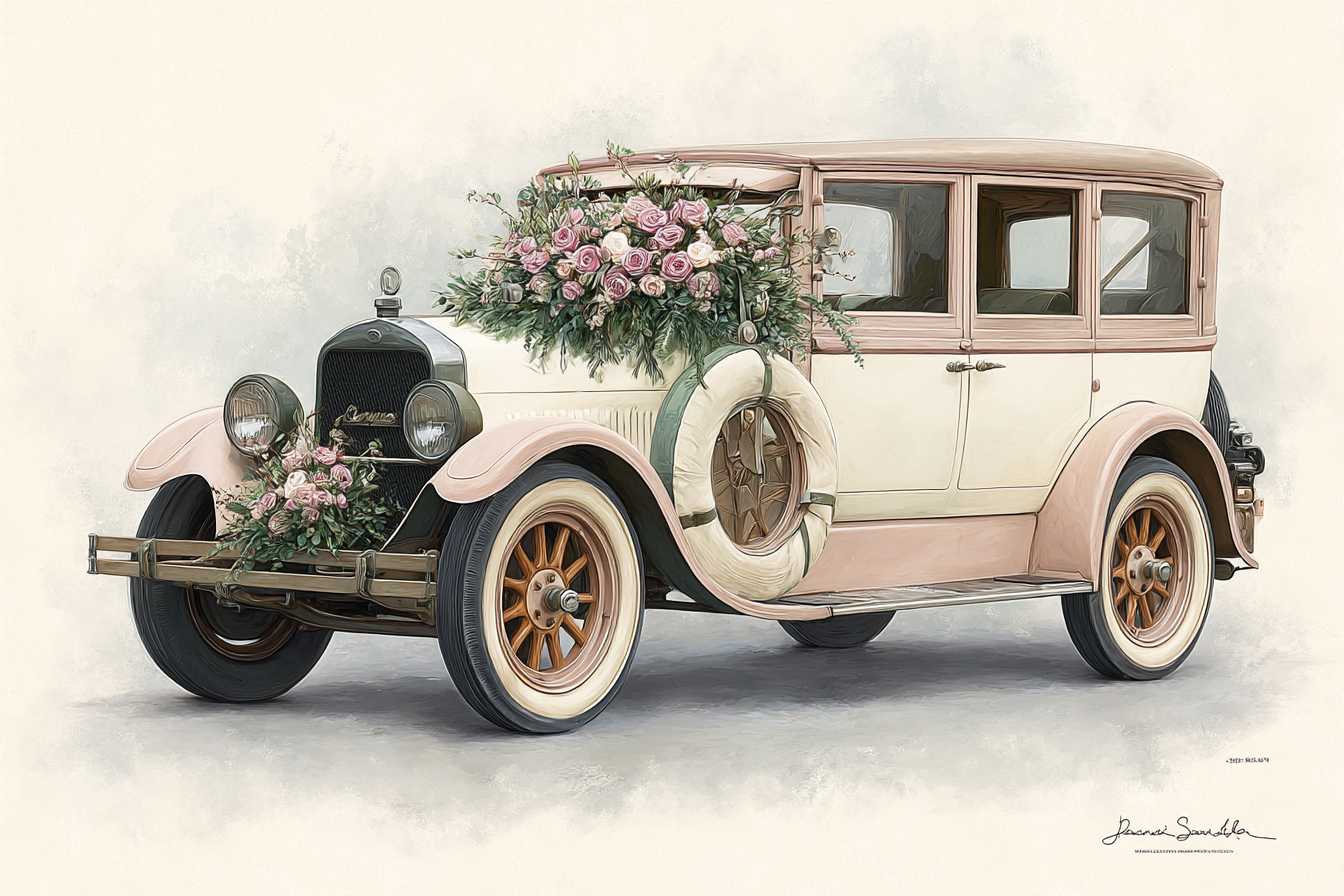Vintage Und Shabby Vintage Auto Mit Blumen Hochzeitsstil | Vintage Shabby | Einrichtungsstile