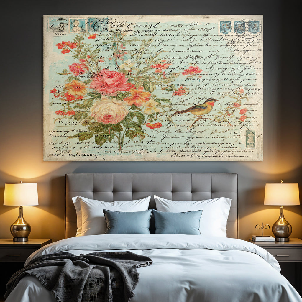 Vintage Und Shabby Vintage Blumen Post Karte