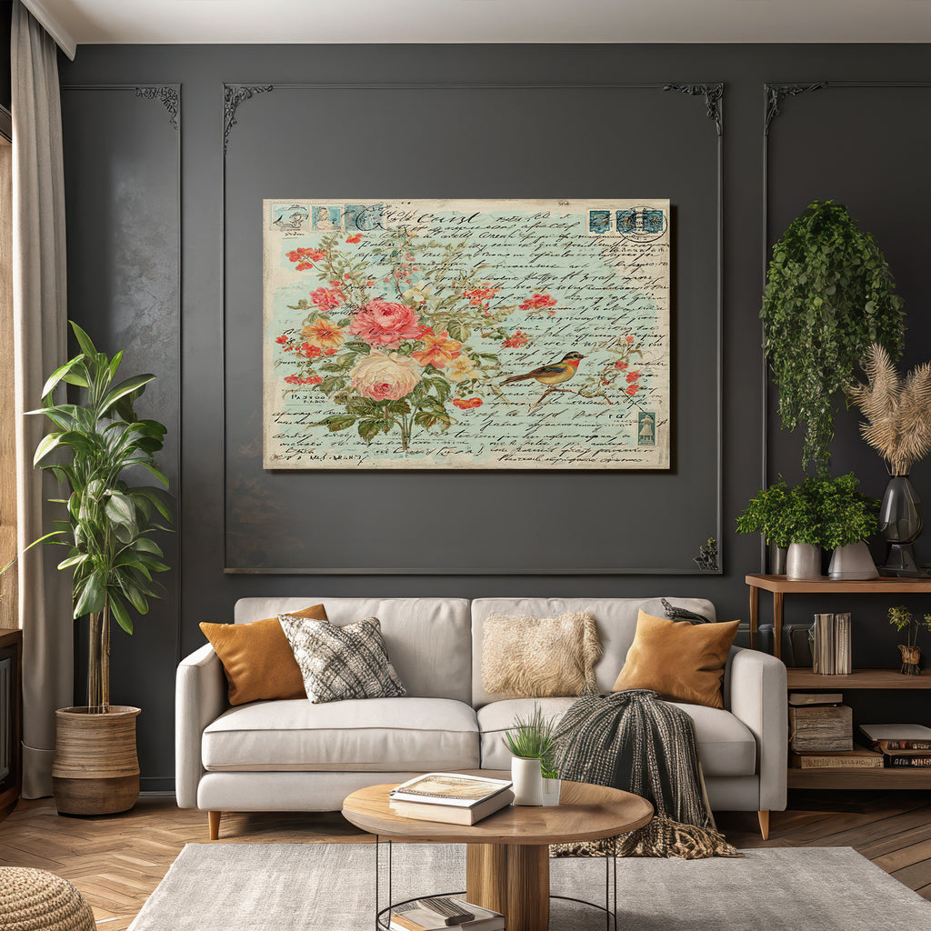 Vintage Und Shabby Vintage Blumen Post Karte