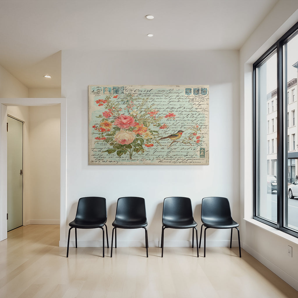 Vintage Und Shabby Vintage Blumen Post Karte