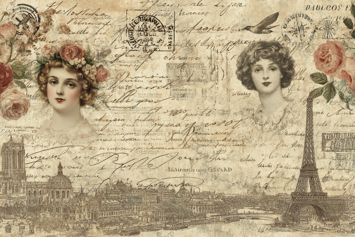 Vintage Und Shabby Vintage Eiffeltower Collage Handgeschriebener Text | Vintage Shabby | Einrichtungsstile