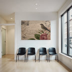 Vintage Und Shabby Vintage Postkarte Vogel Rosen Handschrift