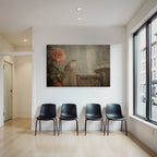 Vintage Und Shabby Vogel Auf Holz Rosen Wasser Hintergrund