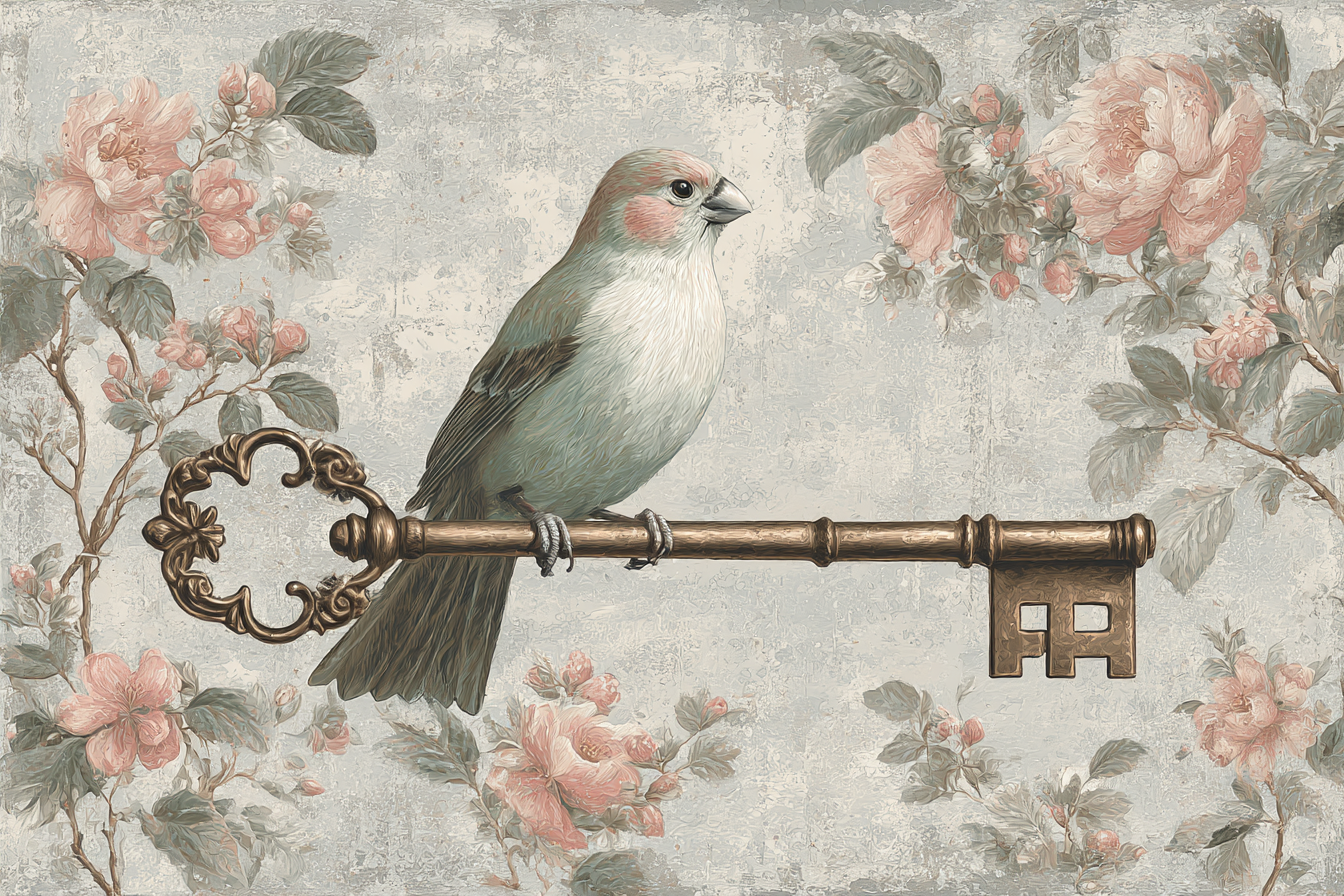 Vintage Und Shabby Vogel Auf Ornament Blumen Motiven | Vintage Shabby | Einrichtungsstile