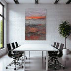 Abstrakte Landschaft Mit Textur Von Grau Rot Und Orange Sonnenaufgang Sunset