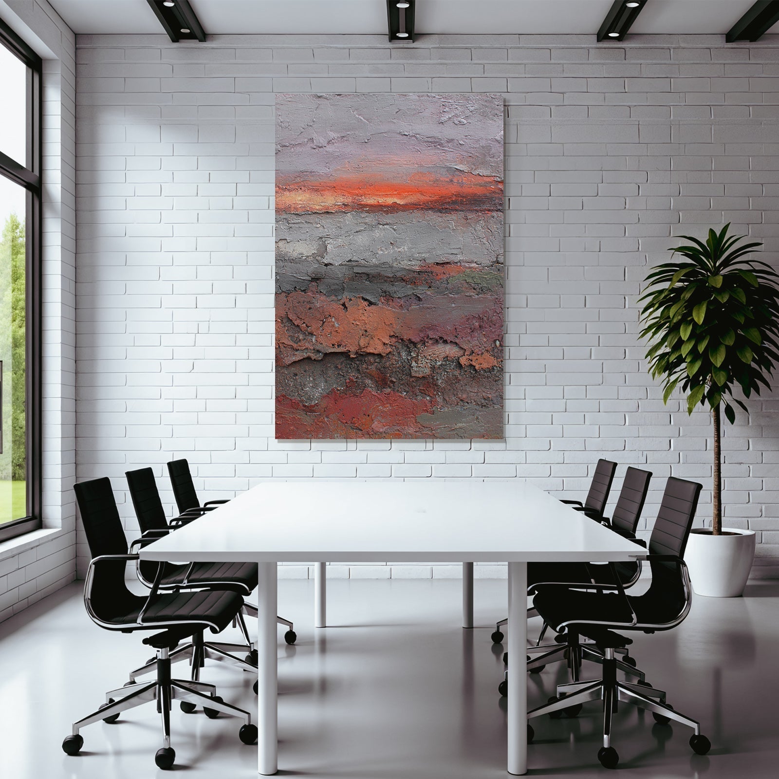 Abstrakte Landschaft Mit Textur Von Grau Rot Und Orange Sonnenaufgang Sunset