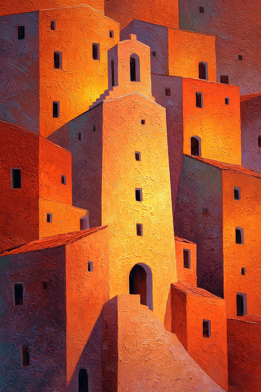 Dörfliche Architektur Warme Farben Turmartiges Gebäude | Bronze Anthrazit Terrakotta | Farbenwelten