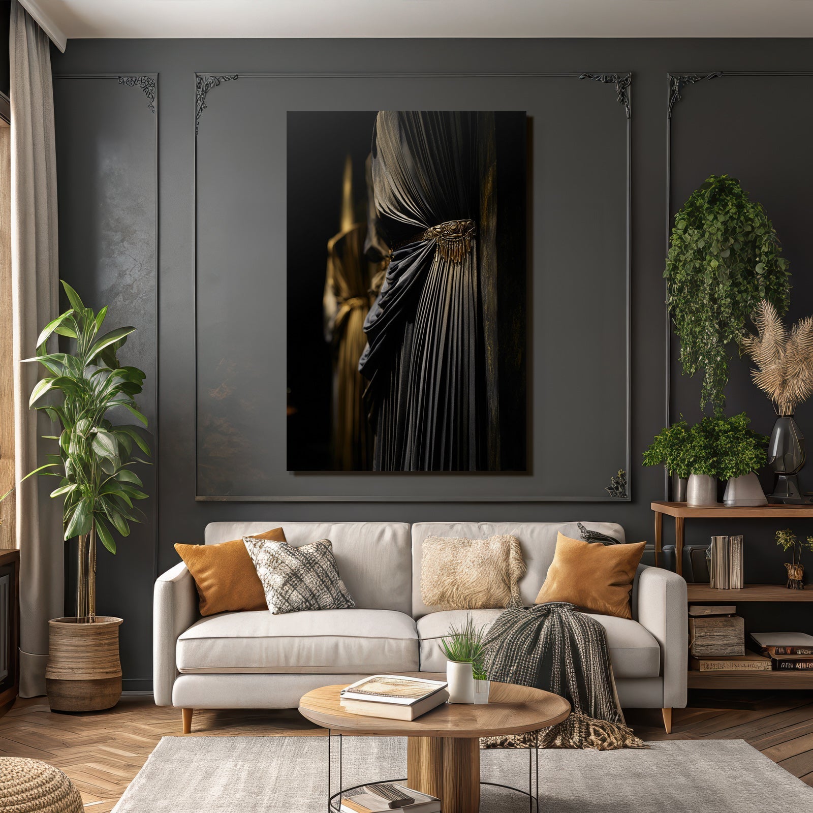Elegant Gestufte Kleider Mit Dekorativem Gurt Und Lichtspiel