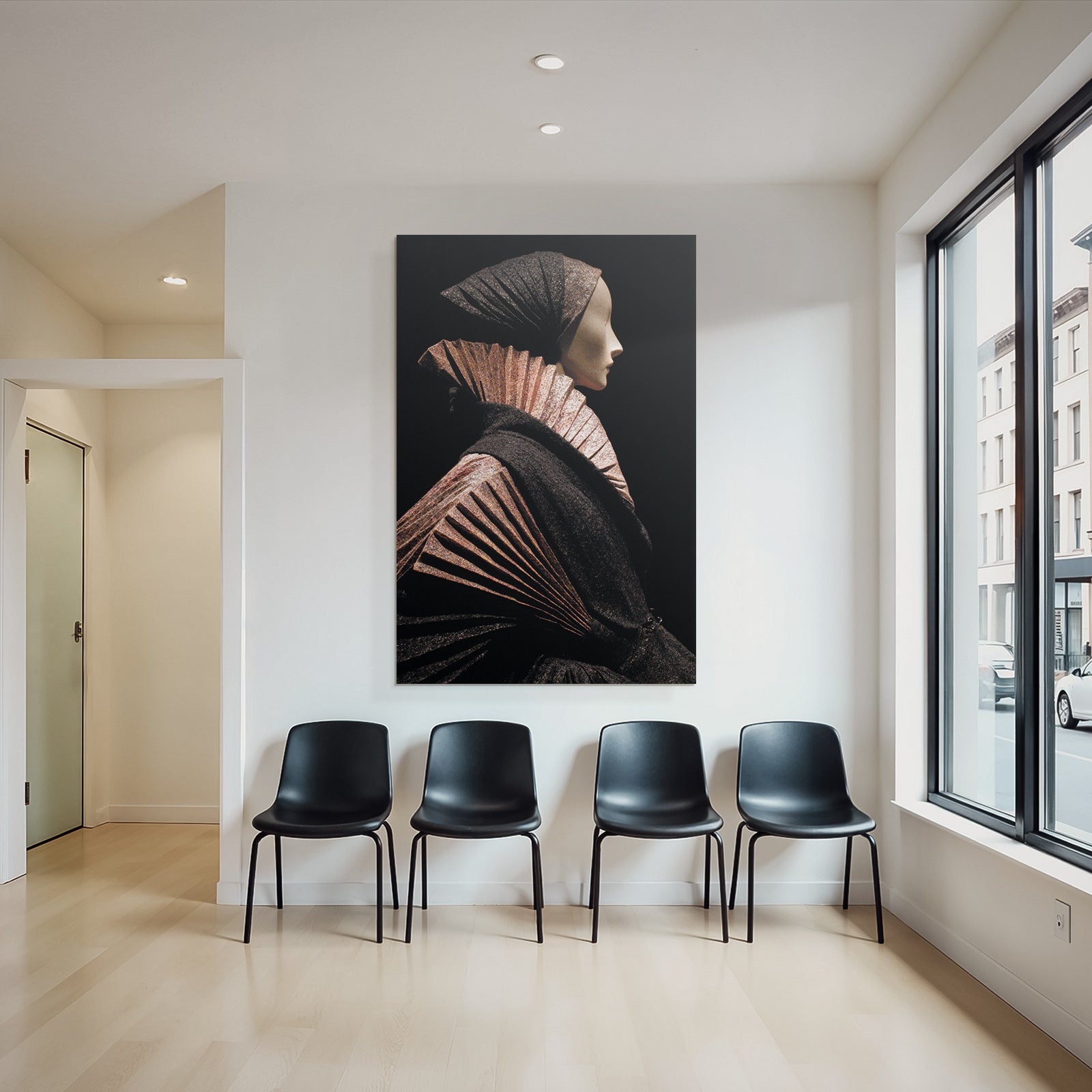 Moderne Avangarde Mode Ausstellung Drapierung Texturen