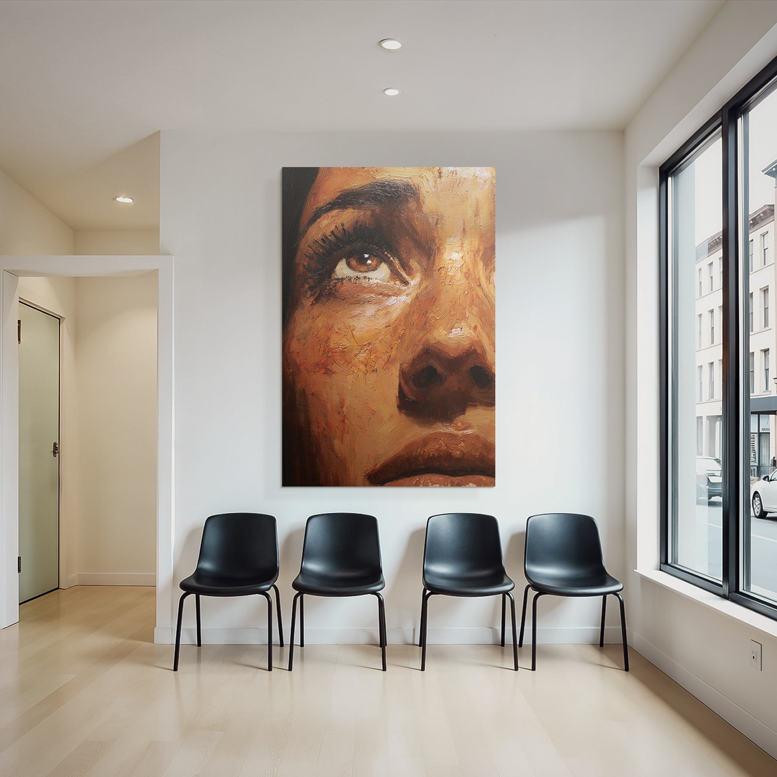 Nahaufnahme Realistisches Portrait Ölmalerei