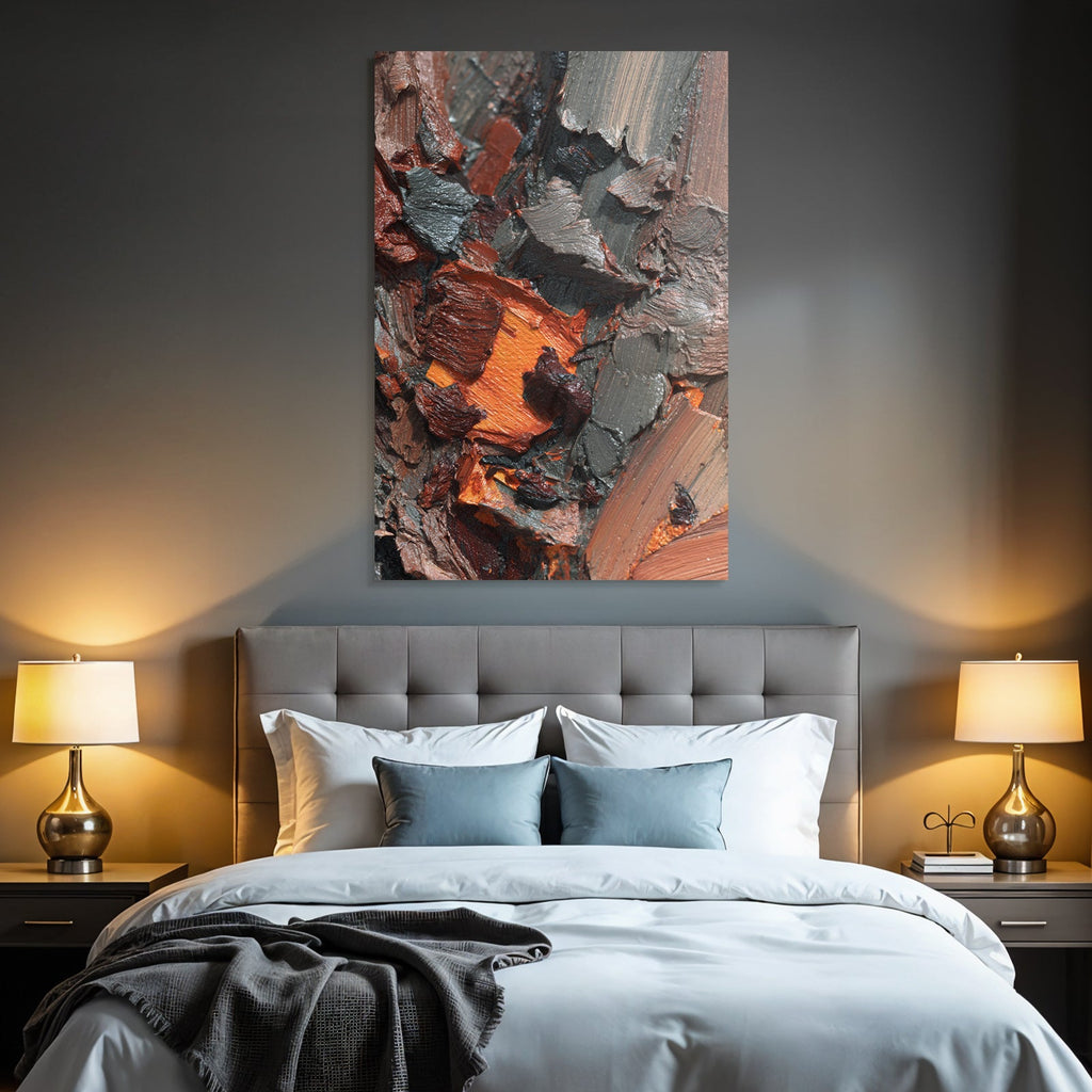 Vibrante Texturierte Farbe Abstrakte Kunst Dunkelgrau Tiefrot Helles Orange