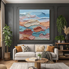 Abstraktes Gemälde Himmel Mit Wolken Multiple Farben Textur