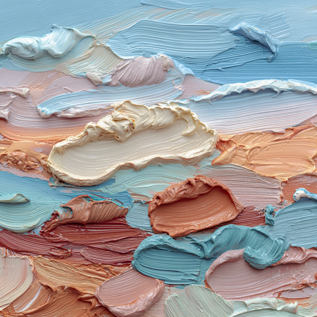 Abstraktes Gemälde Himmel Mit Wolken Multiple Farben Textur | Bronze Anthrazit Terrakotta | Farbenwelten