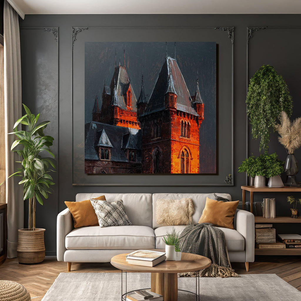 Gothischer Burg Im Dramatischen Licht Dusk Oder Dawn