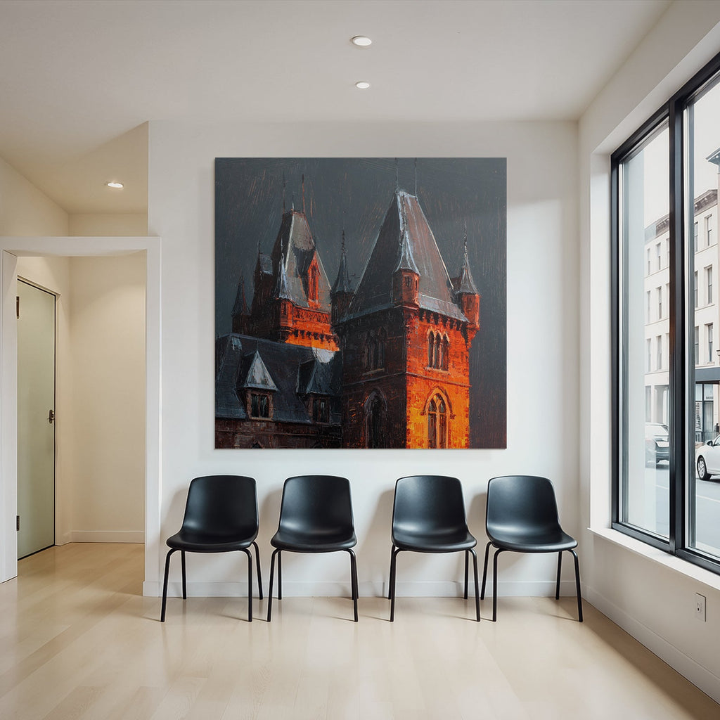 Gothischer Burg Im Dramatischen Licht Dusk Oder Dawn