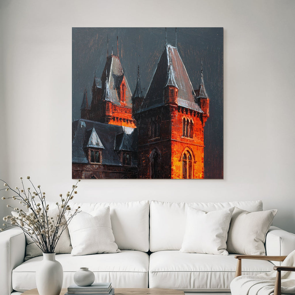 Gothischer Burg Im Dramatischen Licht Dusk Oder Dawn