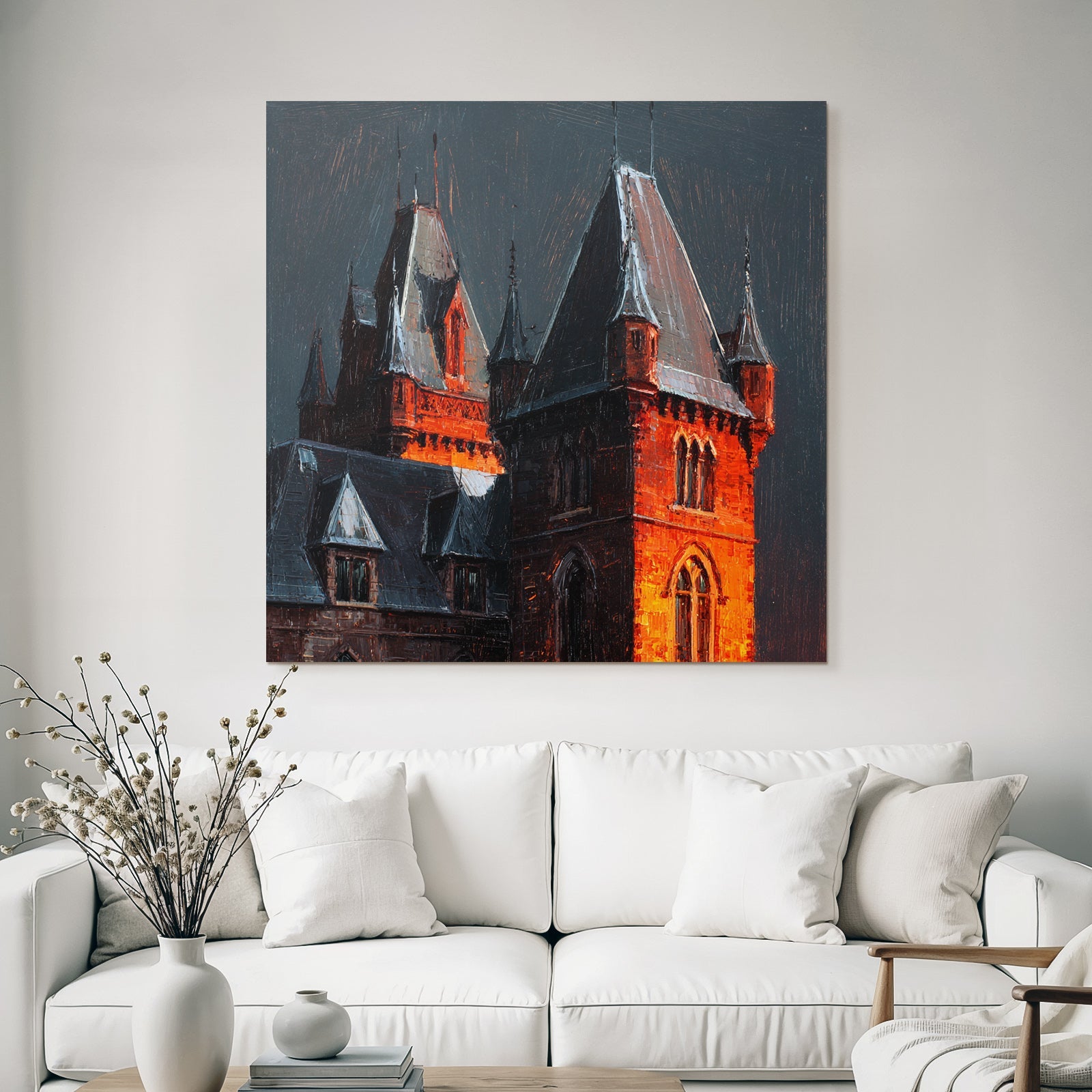 Gothischer Burg Im Dramatischen Licht Dusk Oder Dawn