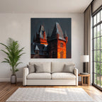 Gothischer Burg Im Dramatischen Licht Dusk Oder Dawn