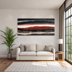Abstracte Malerei Horizontale Farbbänder Landschaft Sonnenuntergang