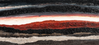 Abstracte Malerei Horizontale Farbbänder Landschaft Sonnenuntergang | Bronze Anthrazit Terrakotta | Farbenwelten