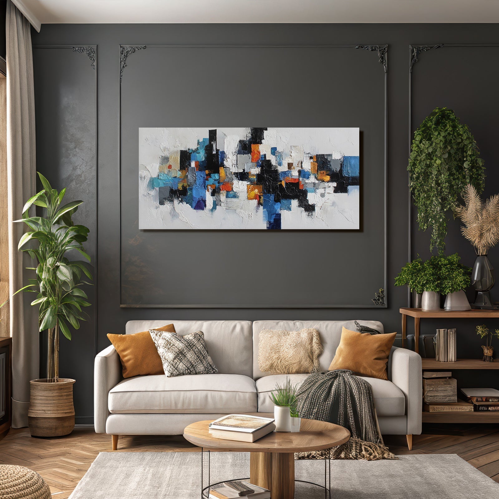 Abstractes Kunstwerk Geometrische Formen Vibrante Farben
