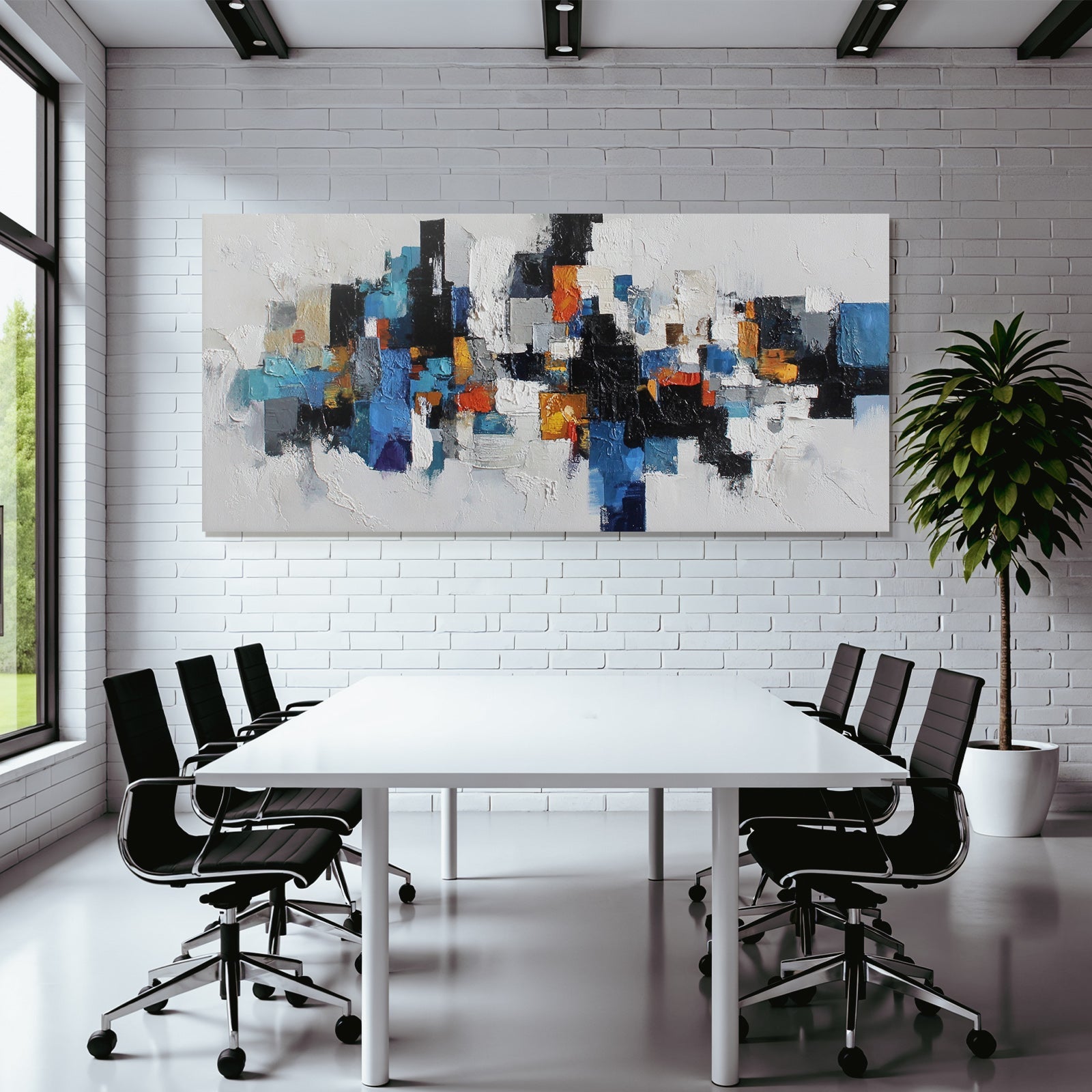 Abstractes Kunstwerk Geometrische Formen Vibrante Farben