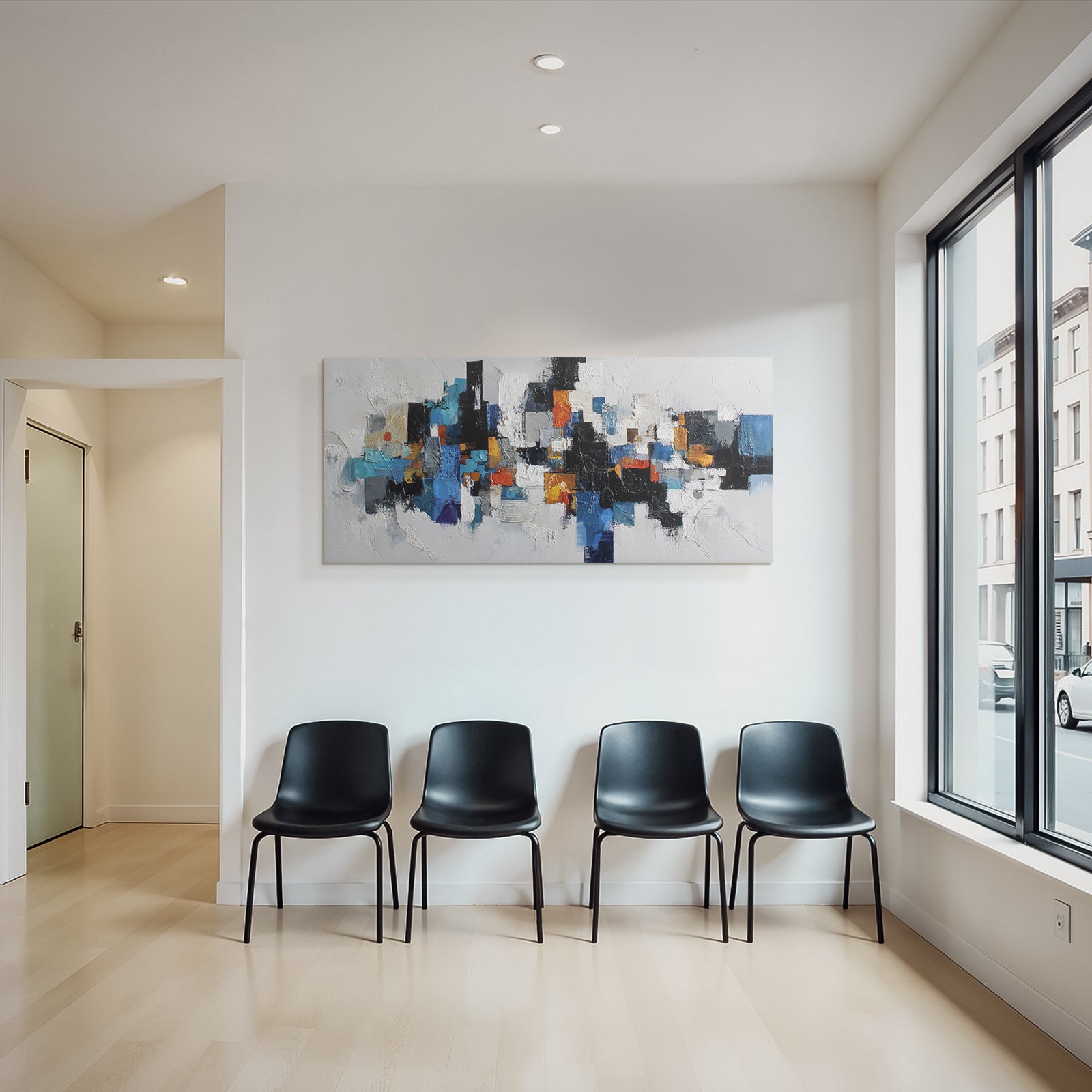 Abstractes Kunstwerk Geometrische Formen Vibrante Farben