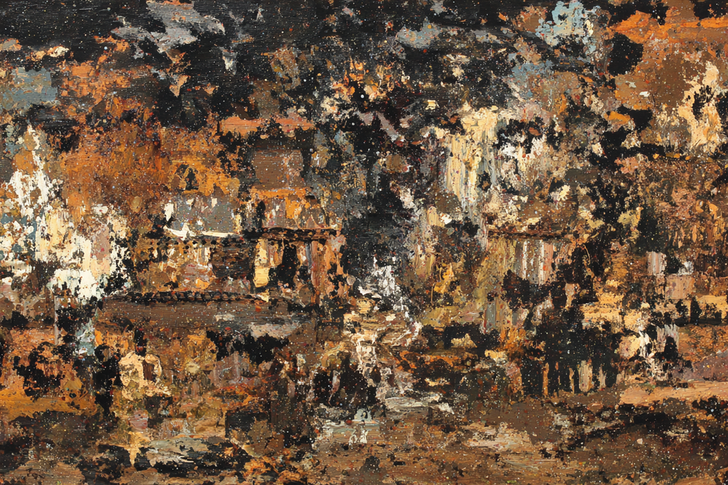 Abstraktes Gemälde Erdtöne Textur Landschaft Szenen | Bronze Anthrazit Terrakotta | Farbenwelten
