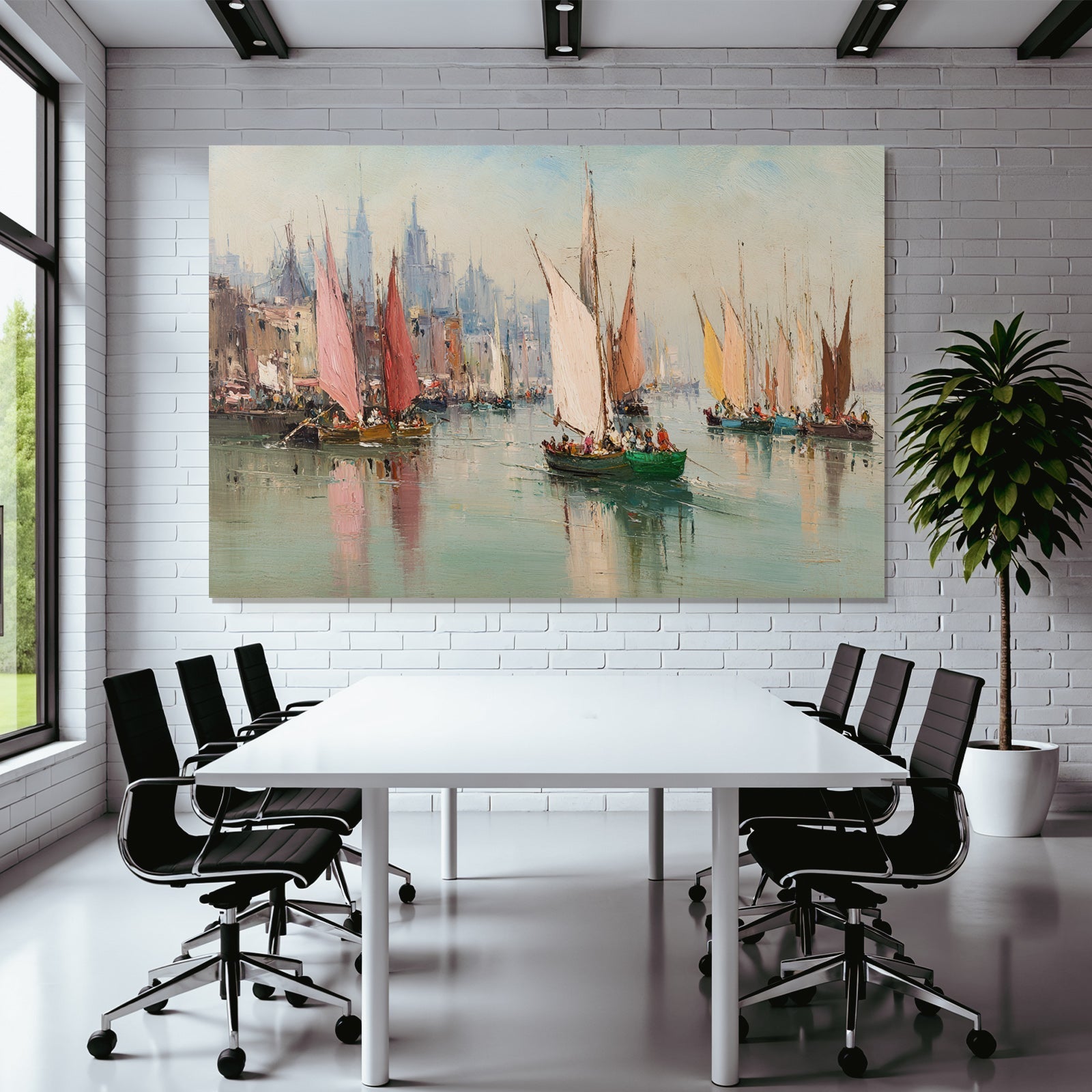Boats On Water Cityscape Tranquil Moment Maritimes Kunst