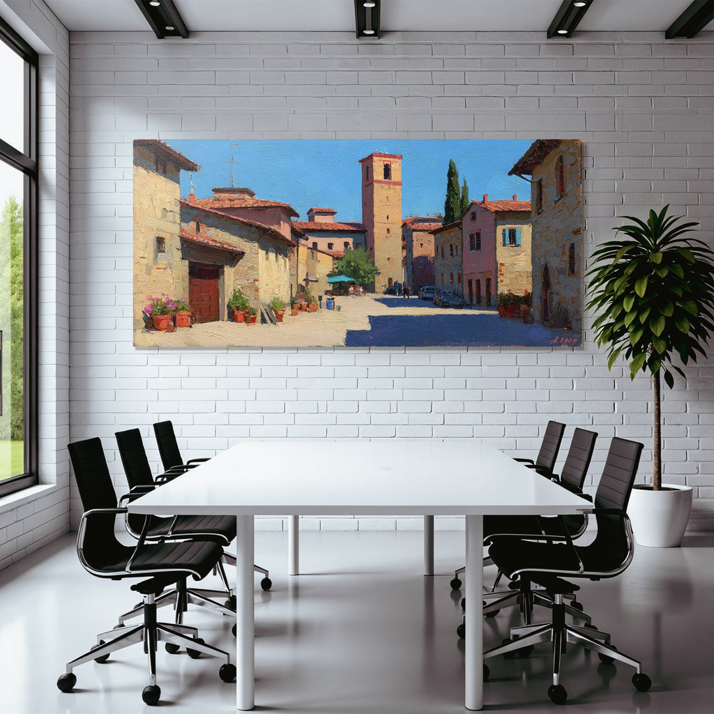 Charmante Gassenansicht Kleines Italienisches Dorf Impressionistisch