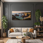 Coastal Landscape Painting Sunset Scenario