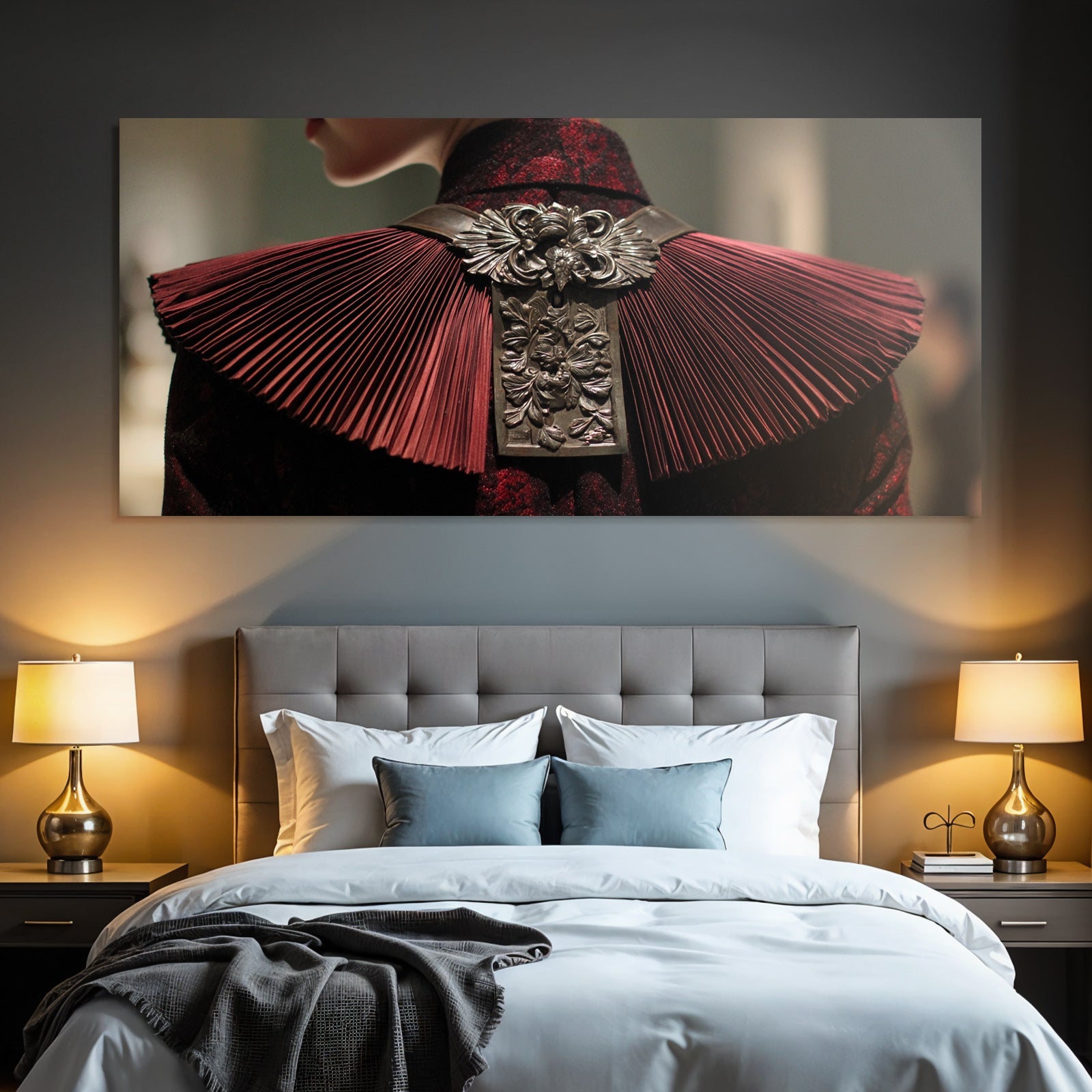 Elaborates Color Pleated Fabric Mit Metallischen Details