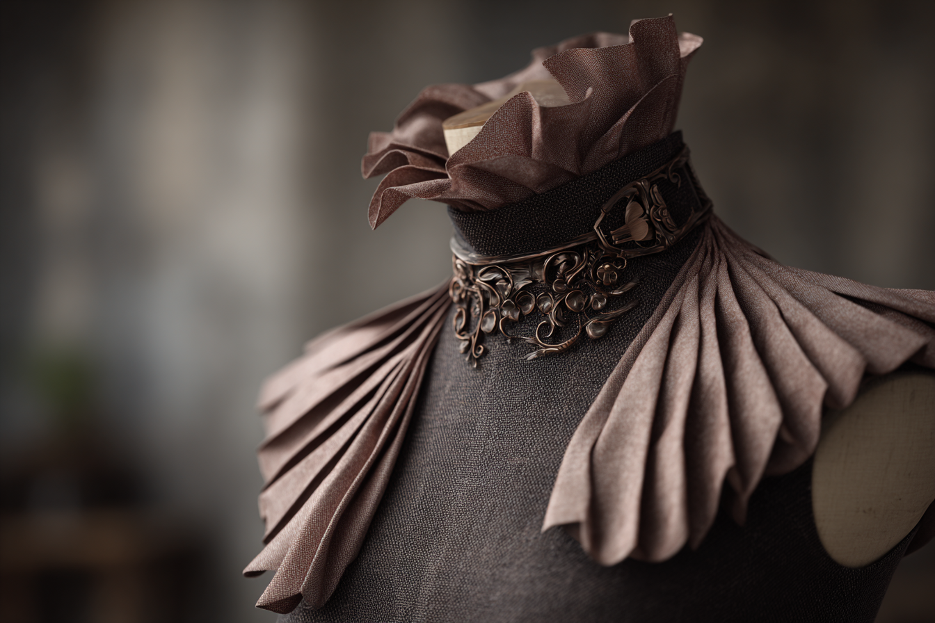 Elegante Lagen Halskragen Haut Mode Detail | Bronze Anthrazit Terrakotta | Farbenwelten
