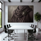 Elegante Stoff Mit Dekorativem Brosche Braun