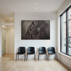 Elegante Stoff Mit Dekorativem Brosche Braun