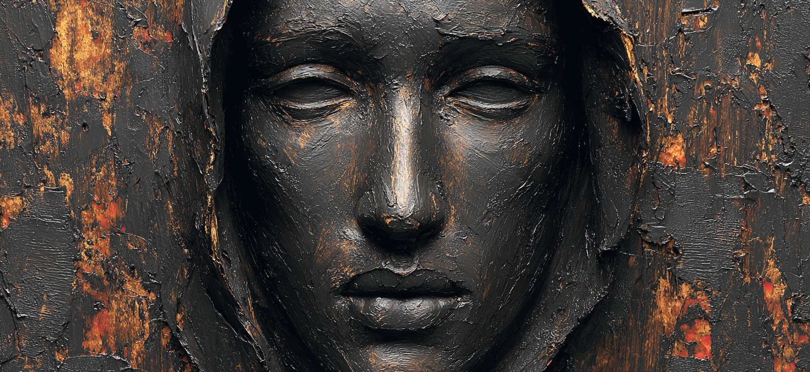 Künstlerische Darstellung Eines Angels Mit Texturiertem Geist | Bronze Anthrazit Terrakotta | Farbenwelten
