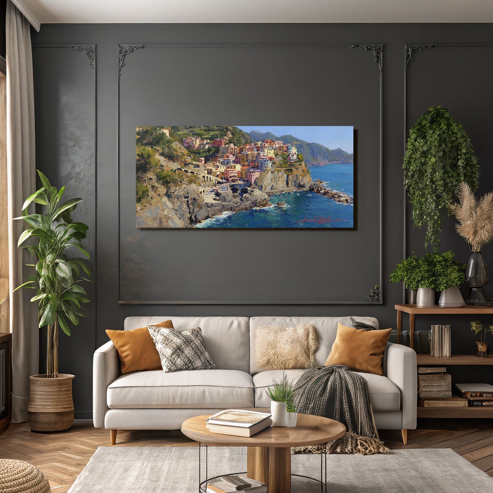Malerisches Küsten Dorf Mediterrane Landschaft