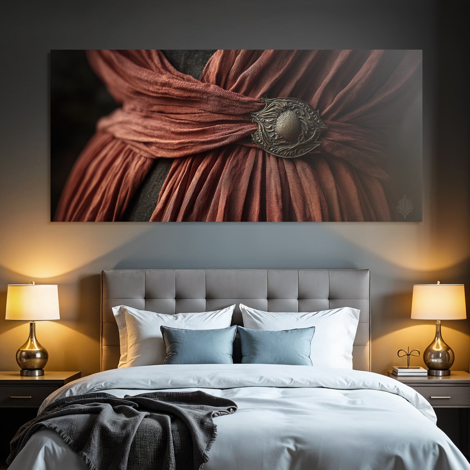Ornamentaler Gurt Schleife Stoff Detail Rote Braune Farbe