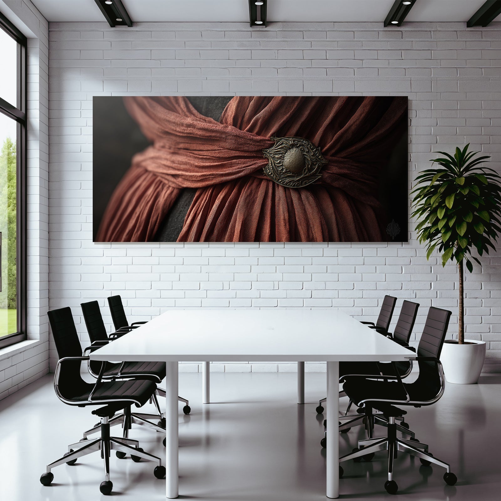 Ornamentaler Gurt Schleife Stoff Detail Rote Braune Farbe