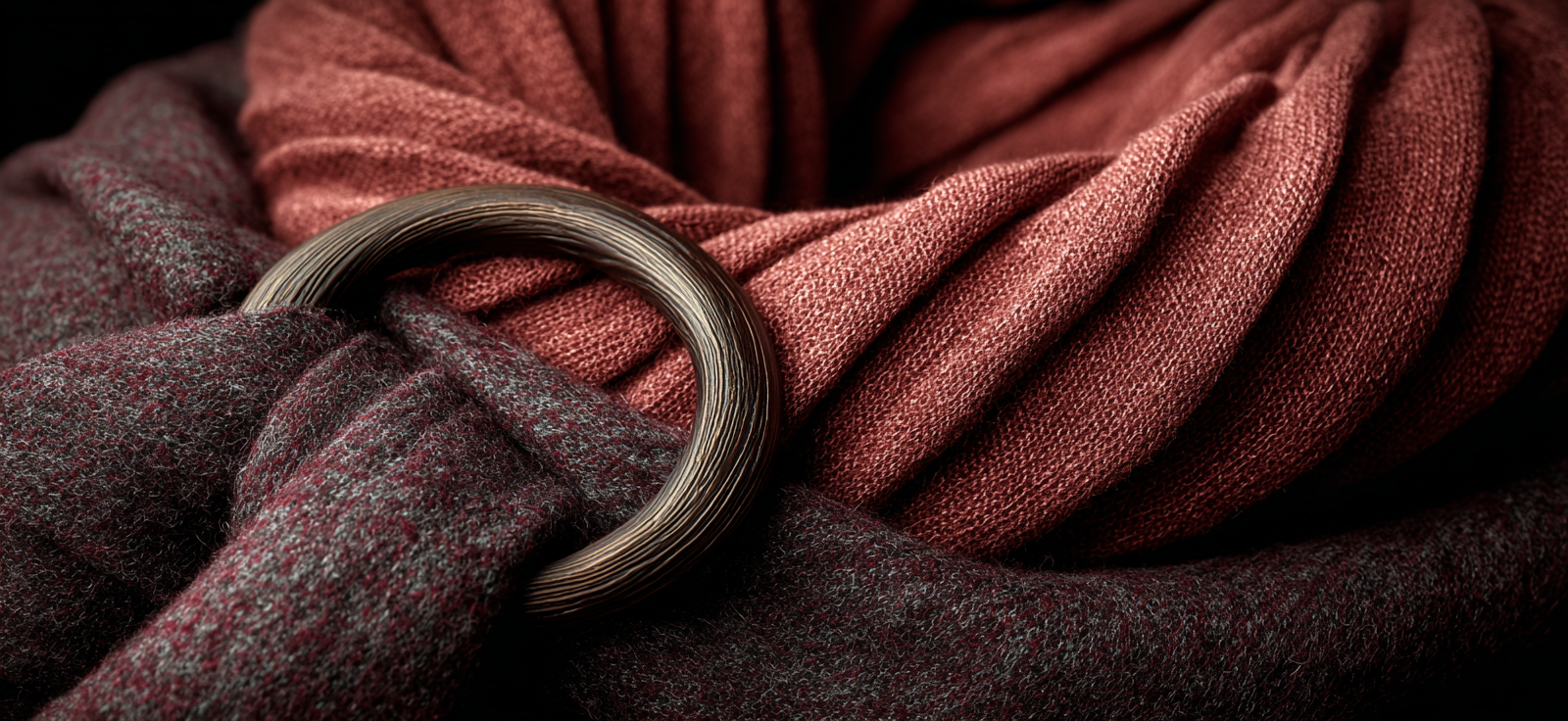 Texturiertes Tuch Mit Ring Burgund Grau | Bronze Anthrazit Terrakotta | Farbenwelten