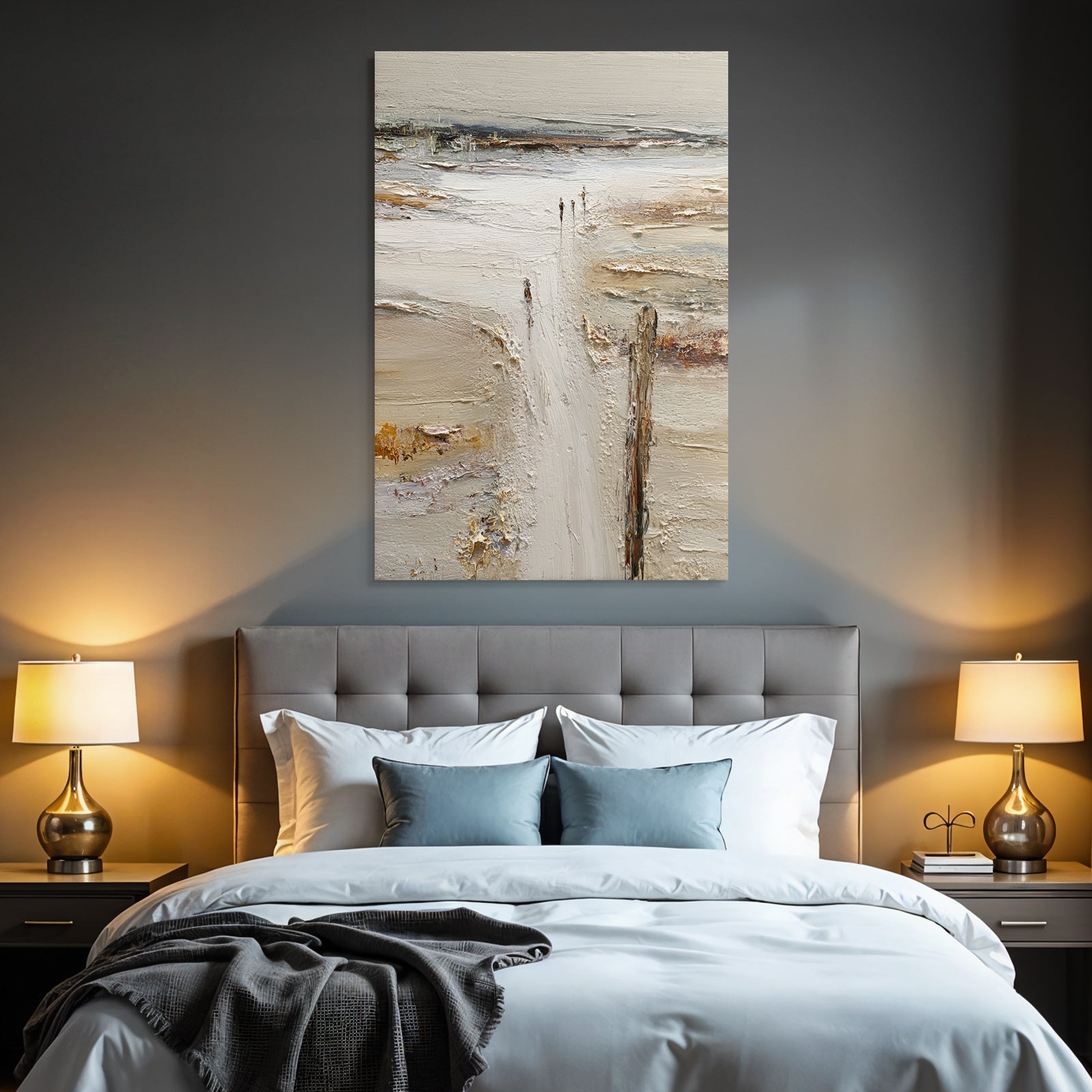 Ruhige Landschaft Mit Weg Und Figuren Impressionistisches Gemälde