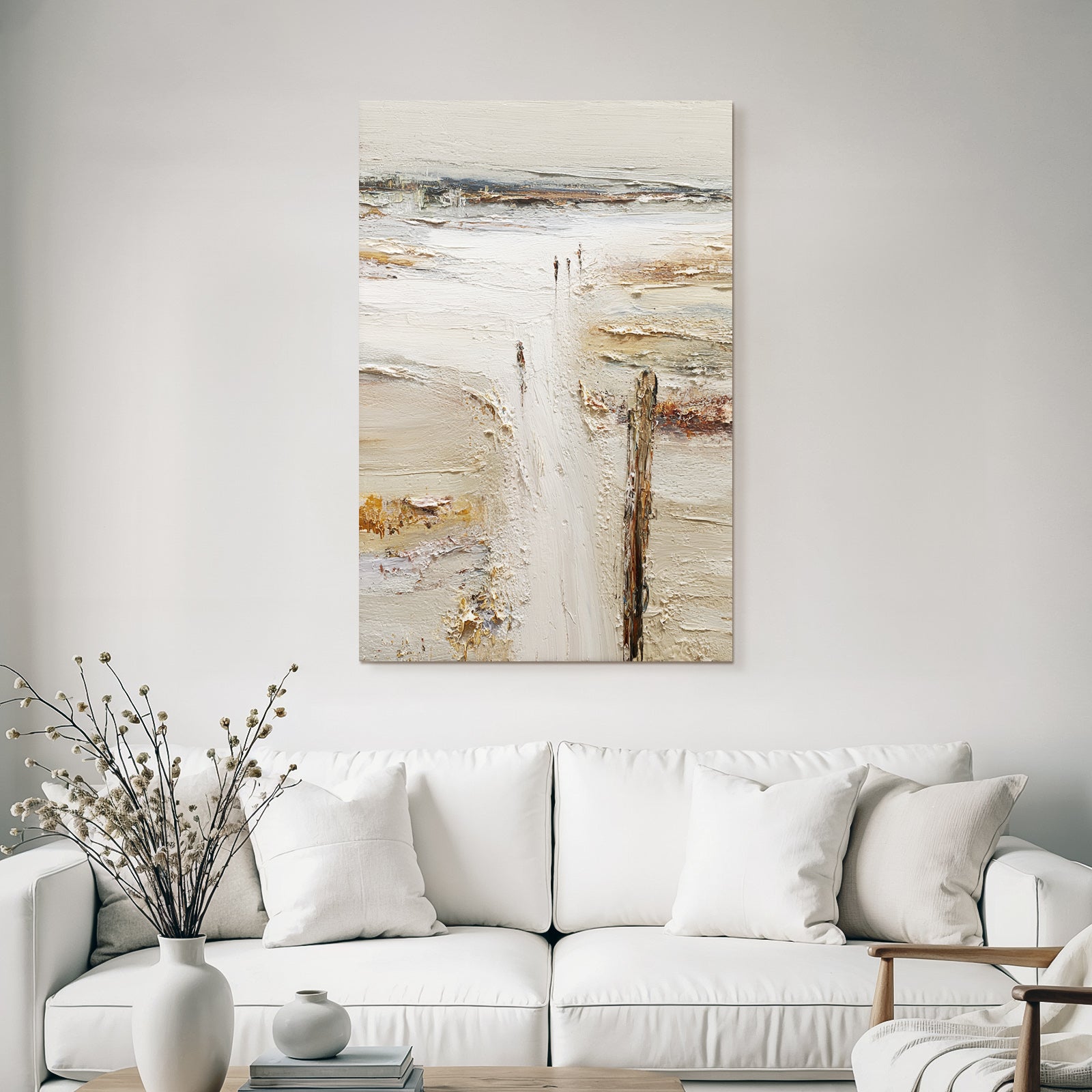 Ruhige Landschaft Mit Weg Und Figuren Impressionistisches Gemälde